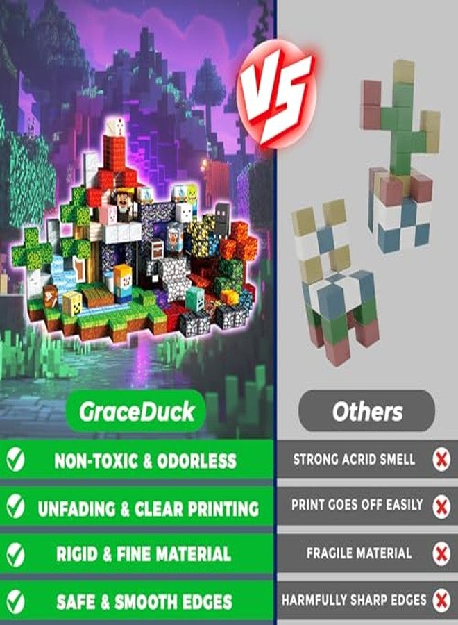 GraceDuck 300 PCS Magnetic Blocks - Magnetic Building Blocks, Stacking Magnets for Kids, Sensory Toy for STEM Montessori Sensory Toys for Kids 3+ Boys and Girls Christmas Birthday Gifts - Image 4